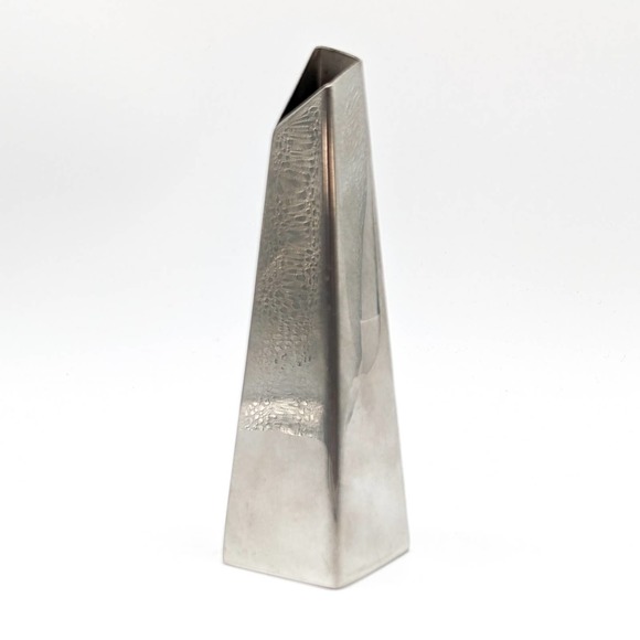 Pewter Crafters of Cape Cod Pewter Vase Small Abstract Post-Modern Vessel - Picture 6 of 13
